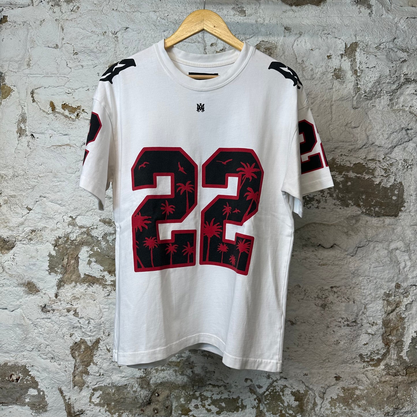 Amiri Black Red 22 Skater Logo T-shirt White Sz S