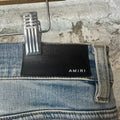 Amiri MX2 Brown Paisley Blue Denim Jeans Sz 34
