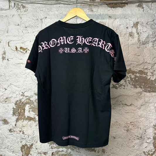 Chrome Hearts Matty Boy Pink Spell T-shirt Black Sz L (M)