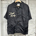 Saint Vanity Black Nylon Button Up Shirt Sz M