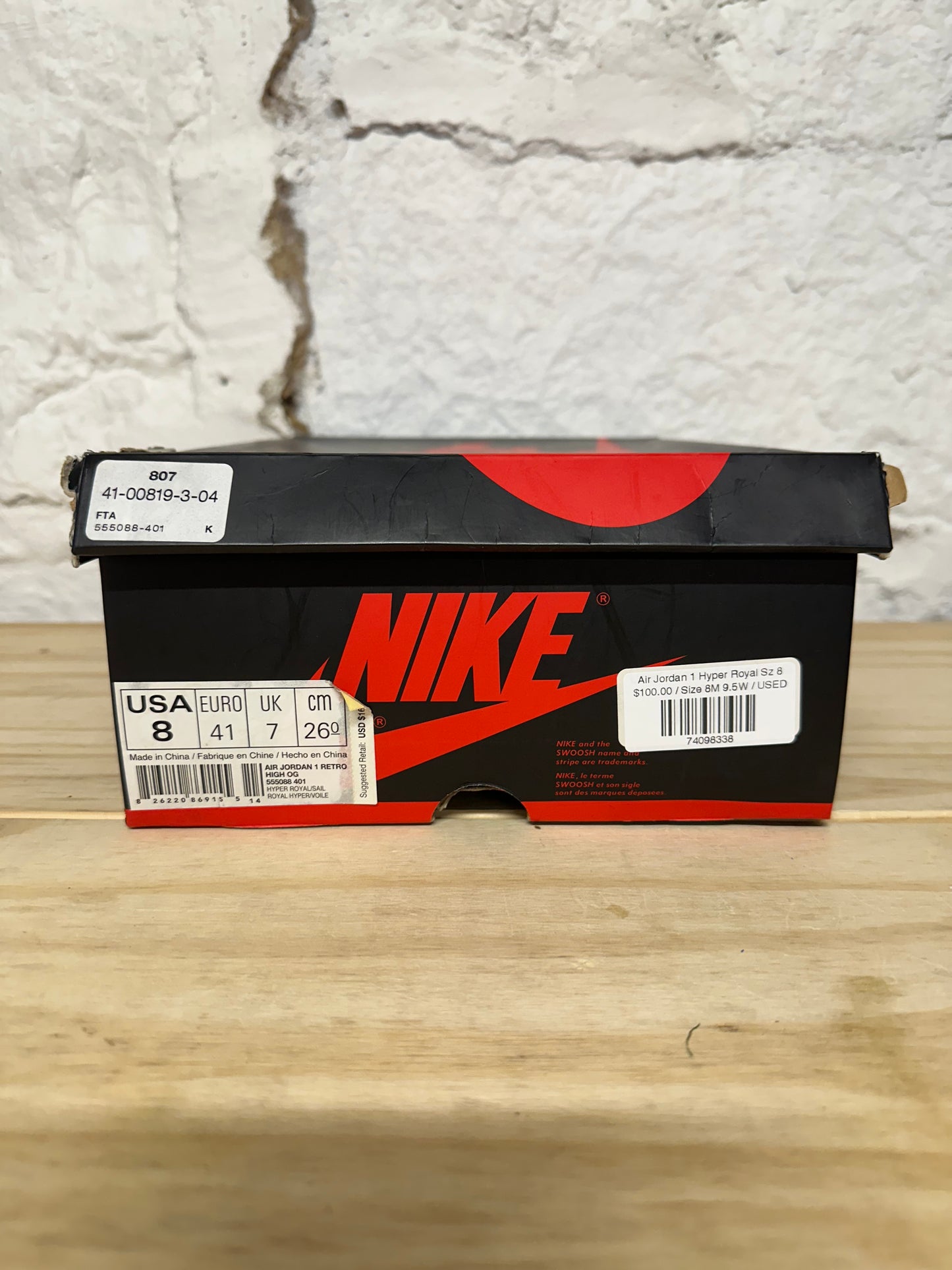Air Jordan 1 High Hyper Royal Sz 8(9.5W)