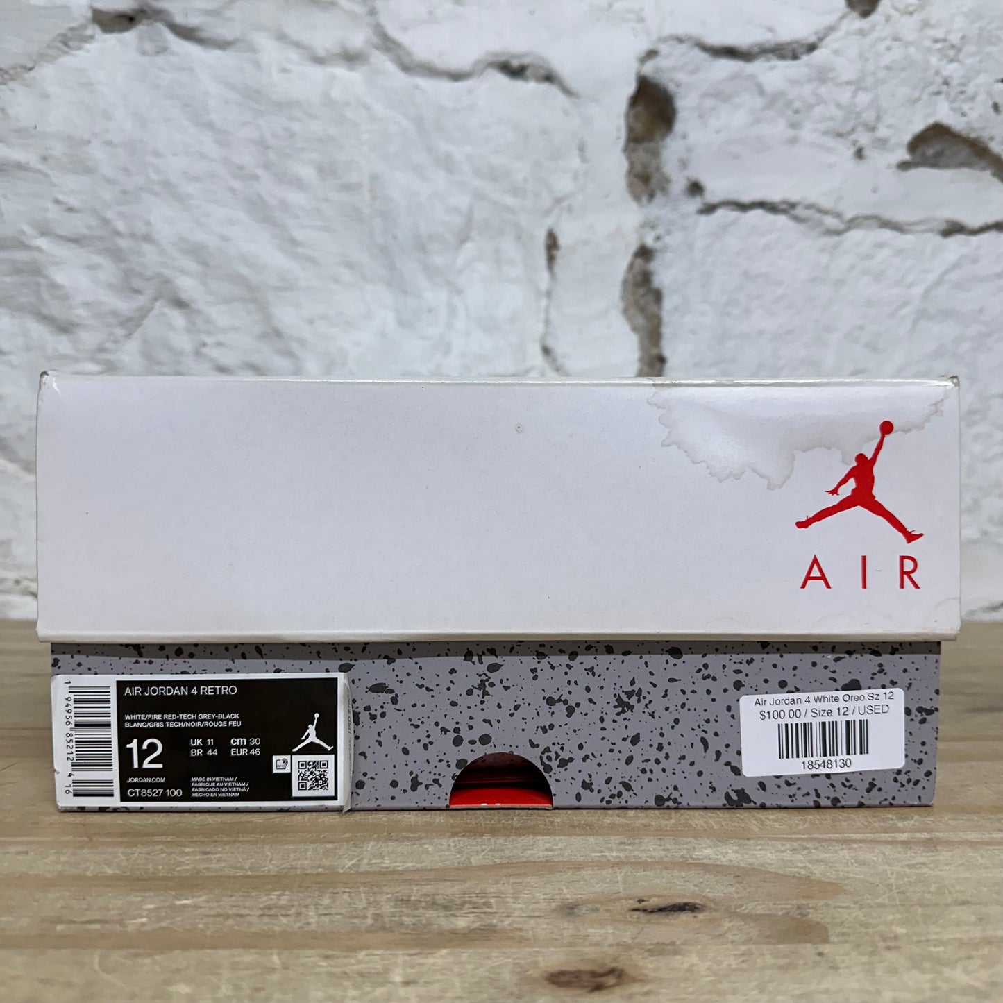 Air Jordan 4 White Oreo Sz 12