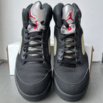Air Jordan 5 Black Metallic Sz 15