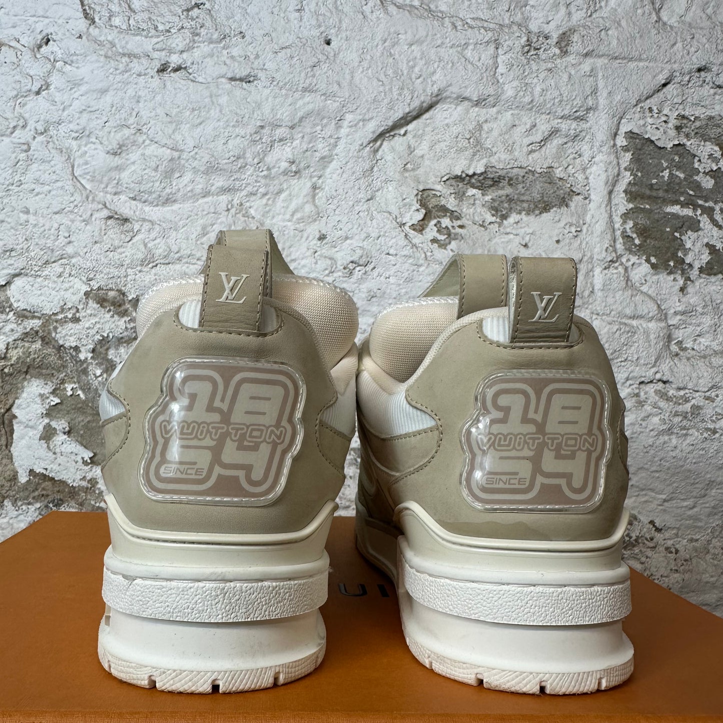 Louis Vuitton Beige Cream Skate Sneaker Sz 8.5 (7LV)