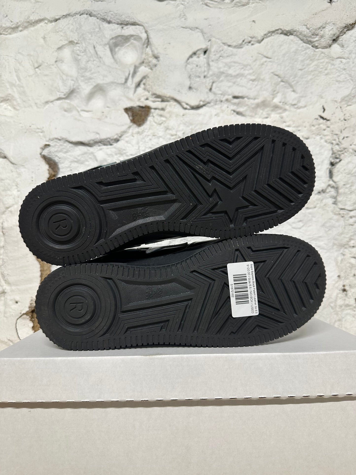 Bape Bapesta Black Patent Leather Sz 6.5