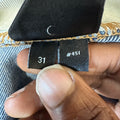 Amiri MX1 Black Suede Dark Blue Denim Jeans Sz 31