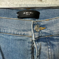Amiri MX1 Red Suede Blue Denim Jeans Sz 40