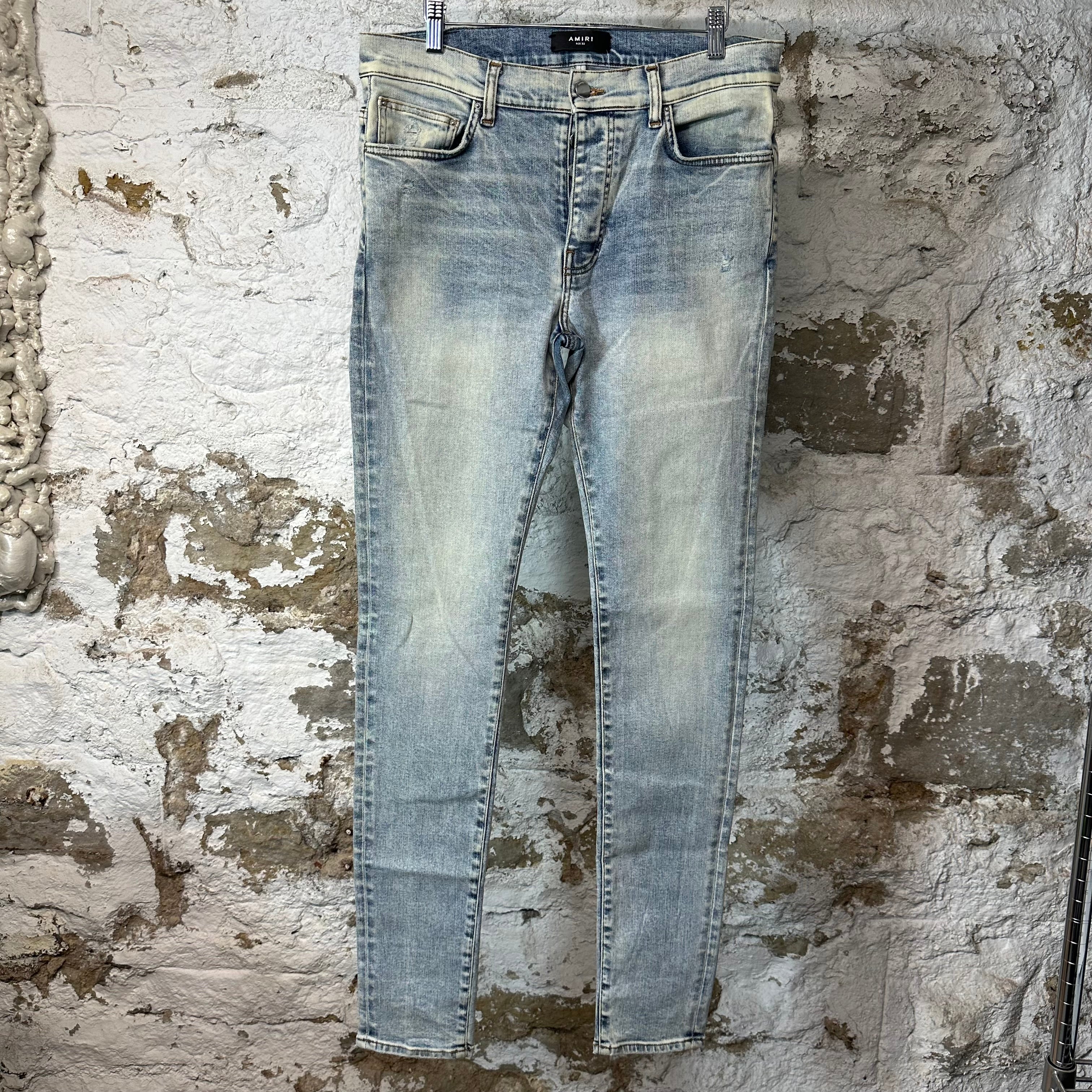 Amiri Plain Washed Blue Denim Jeans Sz 33