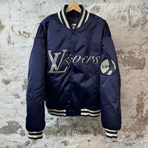 Louis Vuitton Lovers Navy Varsity Jacket Sz XL (52)