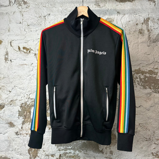 Palm Angles Rainbow Black Track Jacket Sz S