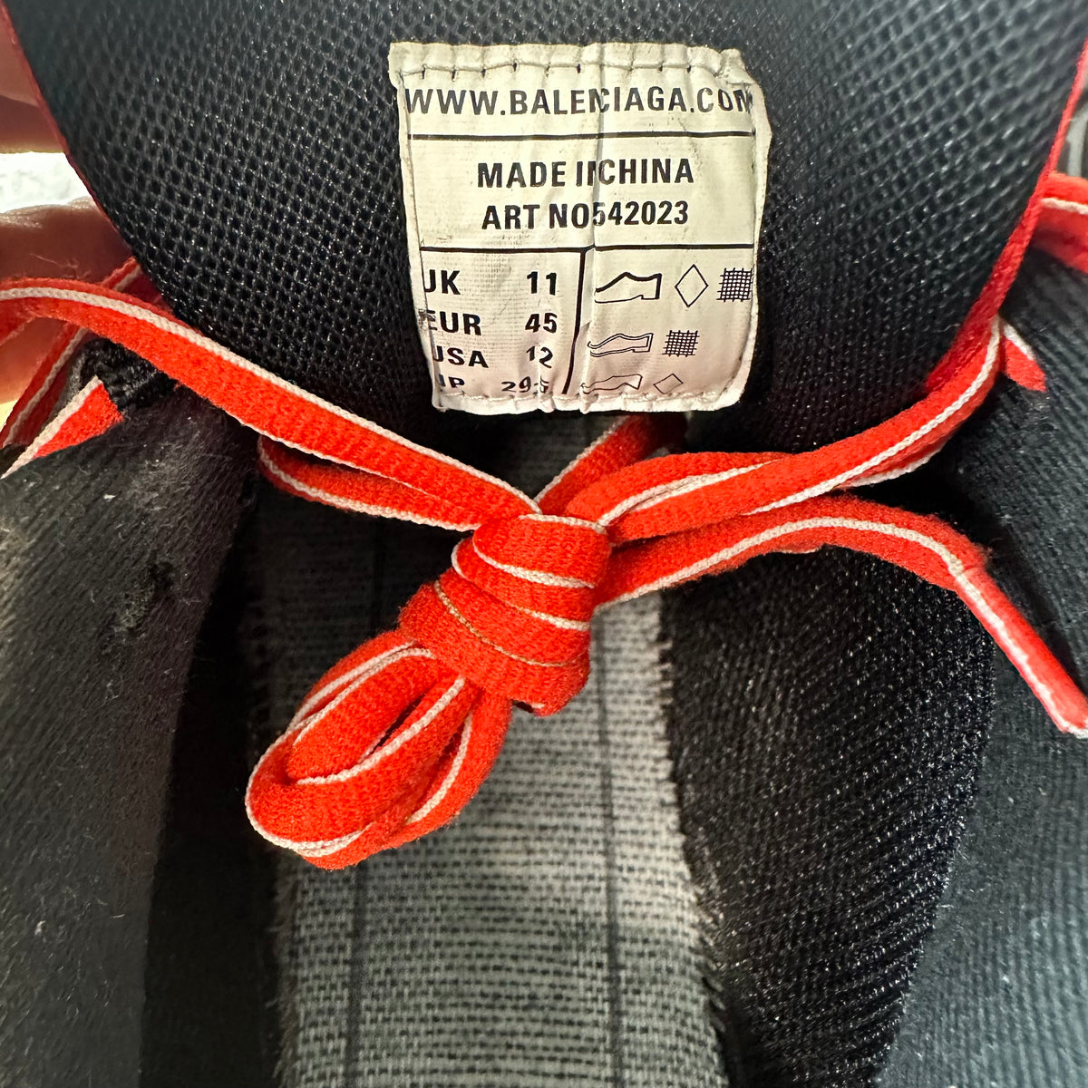Balenciaga Track Runner Black Red Grey Sneaker Sz 12 (45)
