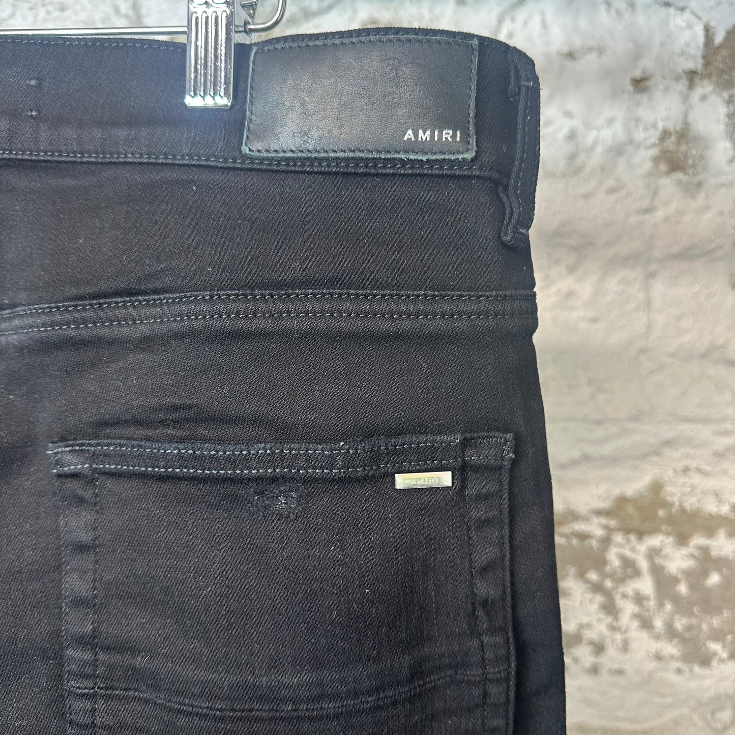 Amiri MX1 Grey Paisley Black Denim Jeans Sz 32