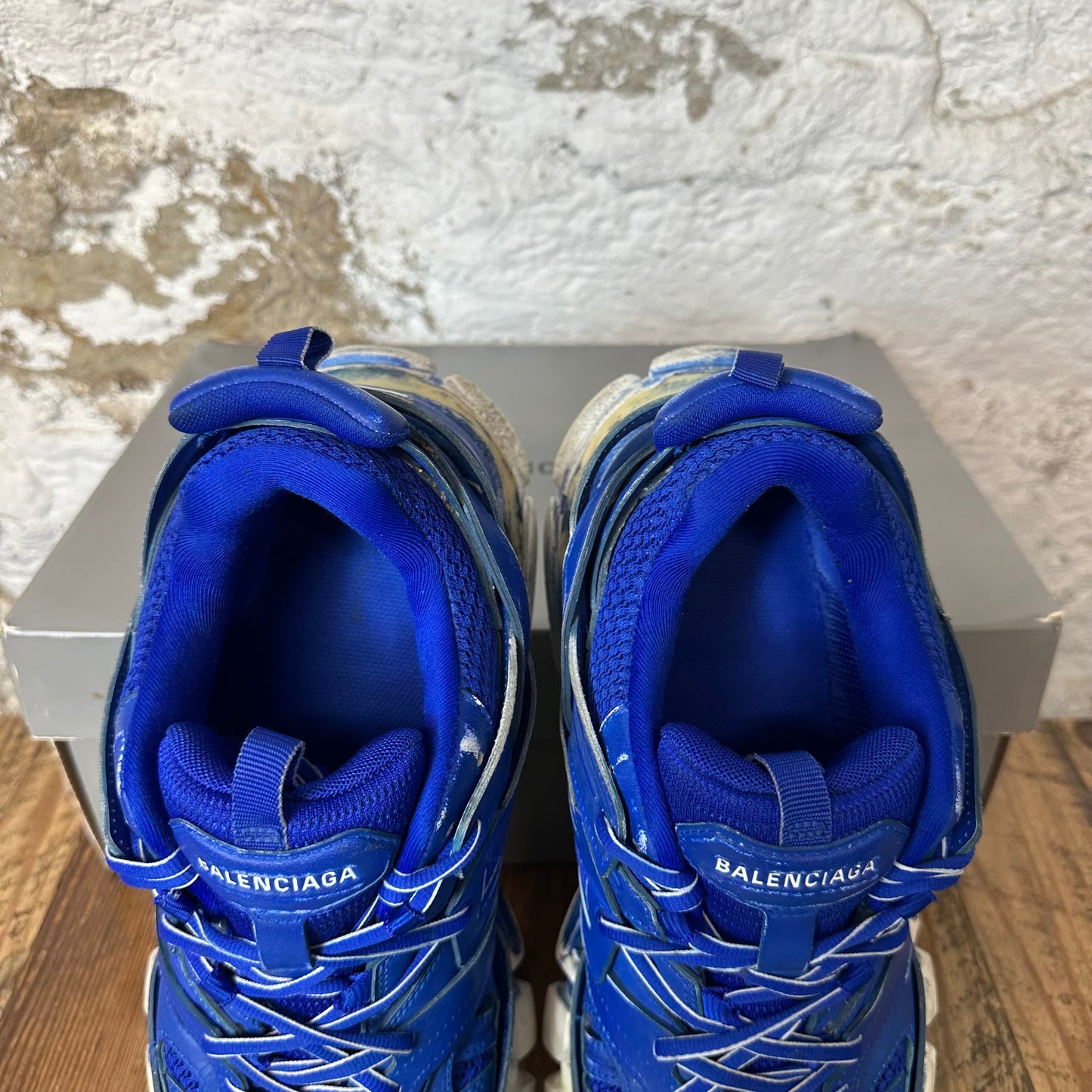 Balenciaga Track Runner Blue Dyed White Sneaker Sz 12 (45)