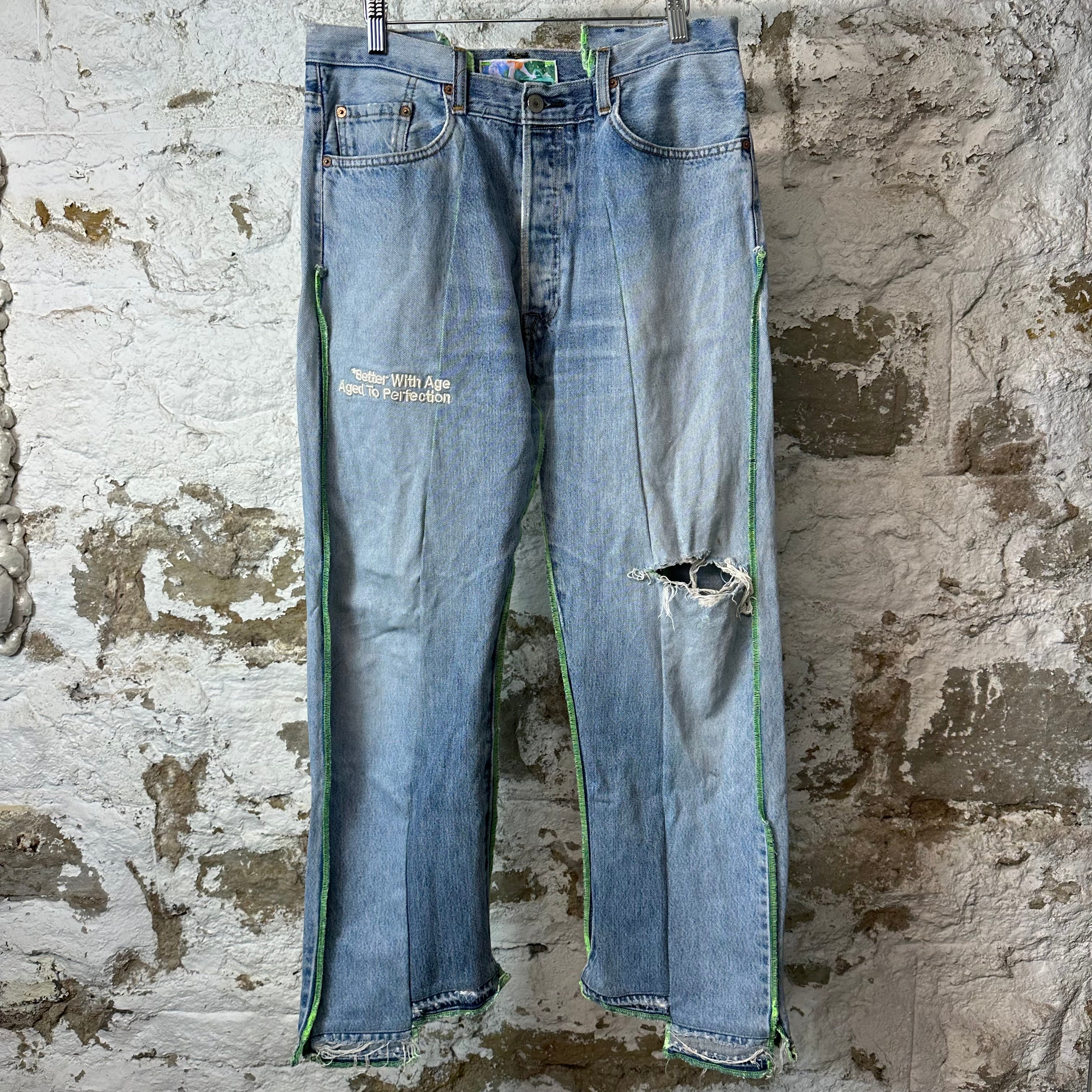 Better With Age Altar Reconstructed Blue Denim Jeans Sz 30