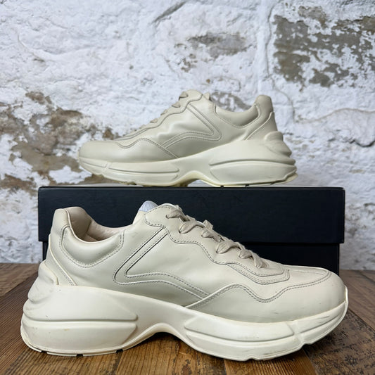 Gucci Rython Red Logo Cream Sneaker Sz 7