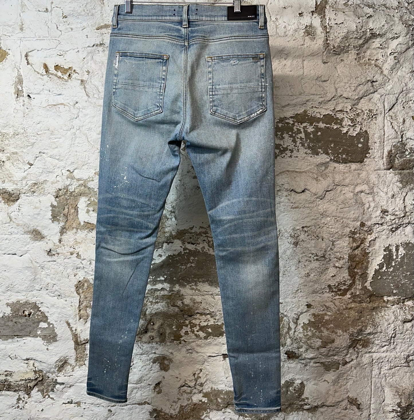 Amiri MX1 Green Plaid Flannel Blue Denim Jeans Sz 33