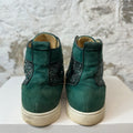 Christian Louboutin Green Sparkle High Sneaker Sz 7 (40) No Box