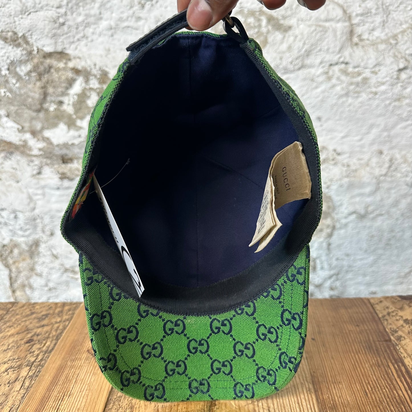 Gucci Green Monogram Hat Sz XXL