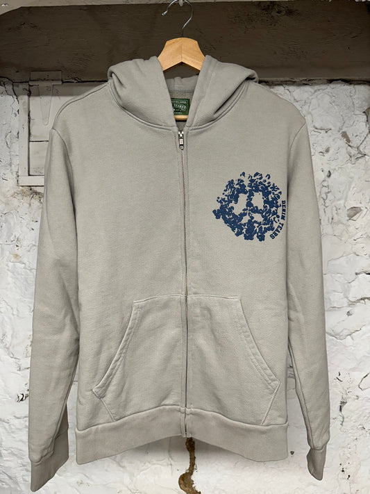 Denim Tears Chest Logo Zip Up Hoodie Sz S DS