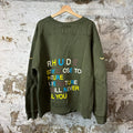 Rhude Nature Wolf Green Crewneck Sz XXL