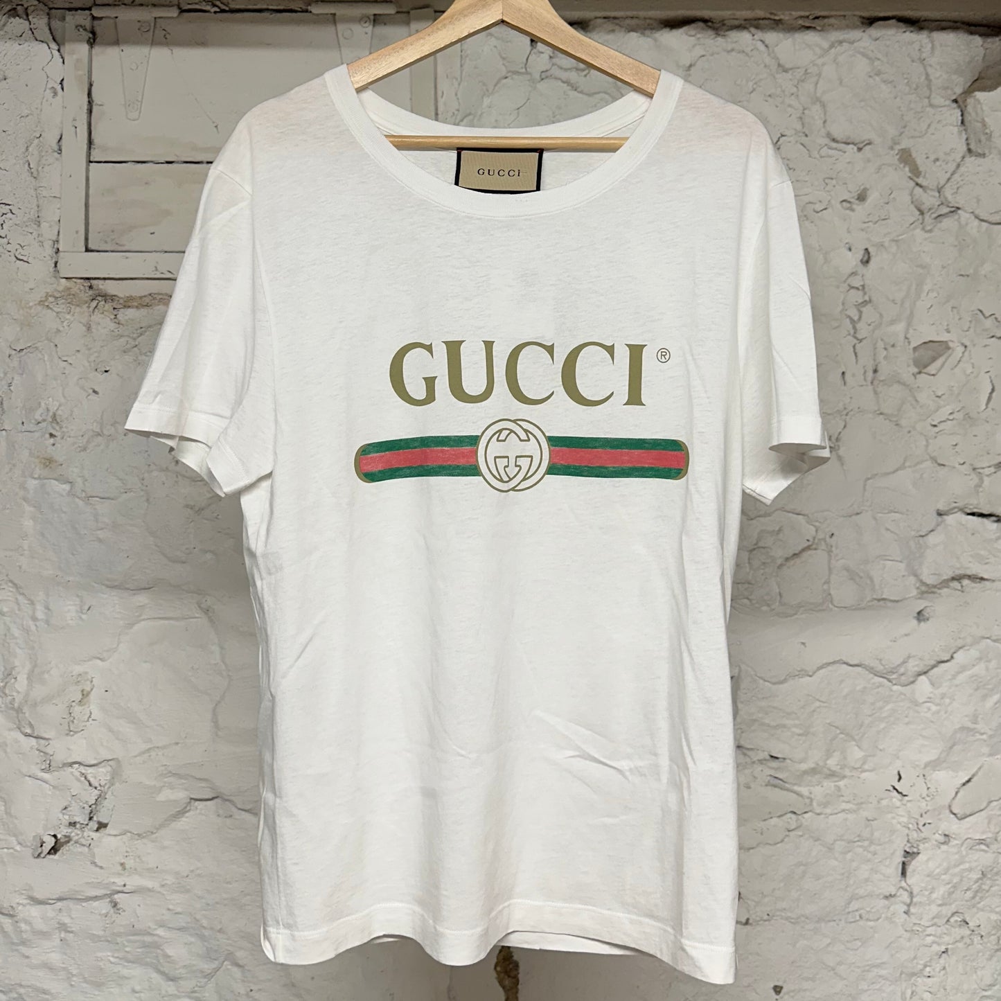 Gucci Classic Logo White T-Shirt S XS