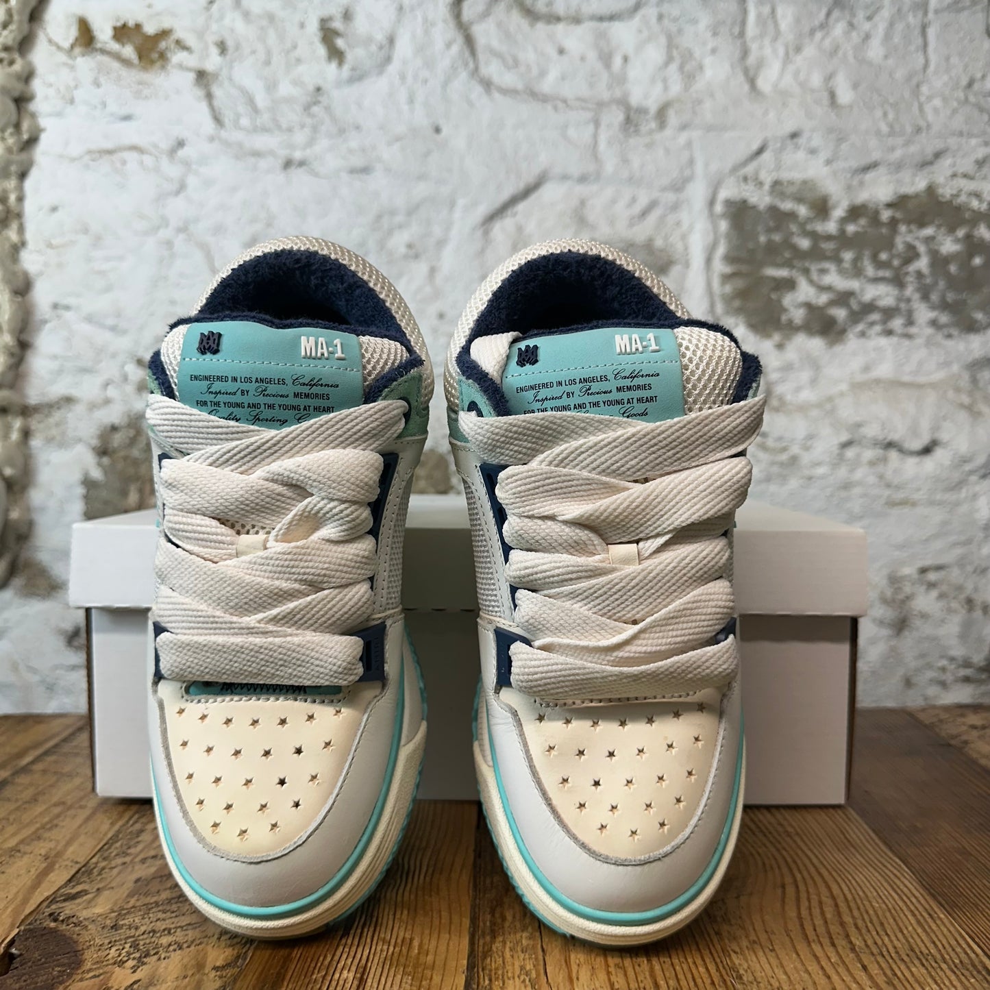 Amiri MA-1 Teal Blue White Sneaker Sz 4.5 (36)