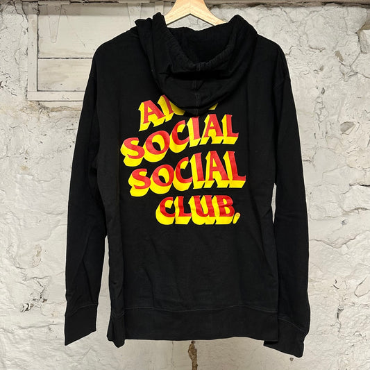 Anti Social Social Club Red Yellow Black Hoodie Sz M