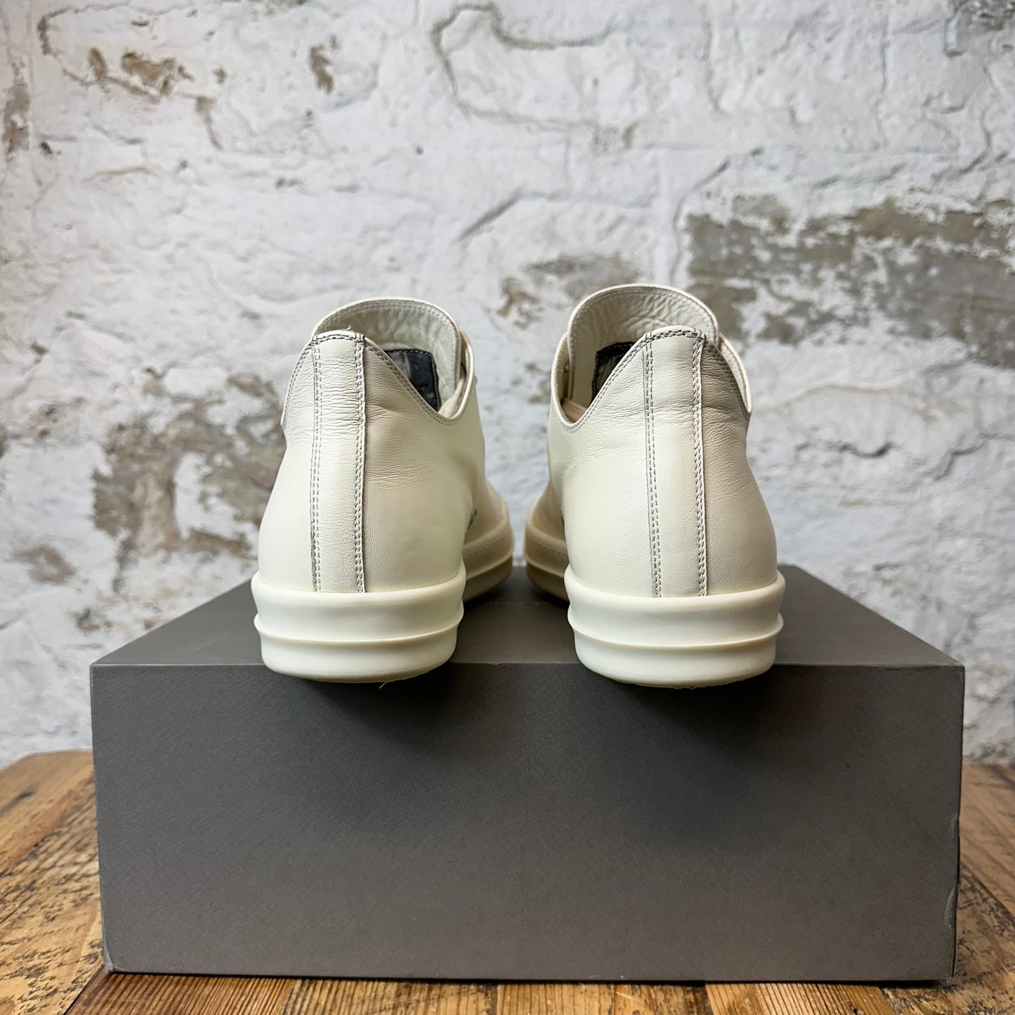 Rick Owens Triple Milk Leather Sneaker Sz 11 (44)