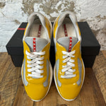 Prada Ameicas Cup Yellow Patent Gray Sz 10.5