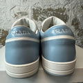 Prada Downtown Leather Blue White Sneaker Sz 10.5