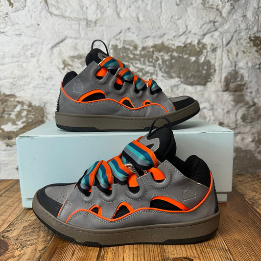 Lanvin Curb Grey Orange 3M Sneaker Sz 8 (41)
