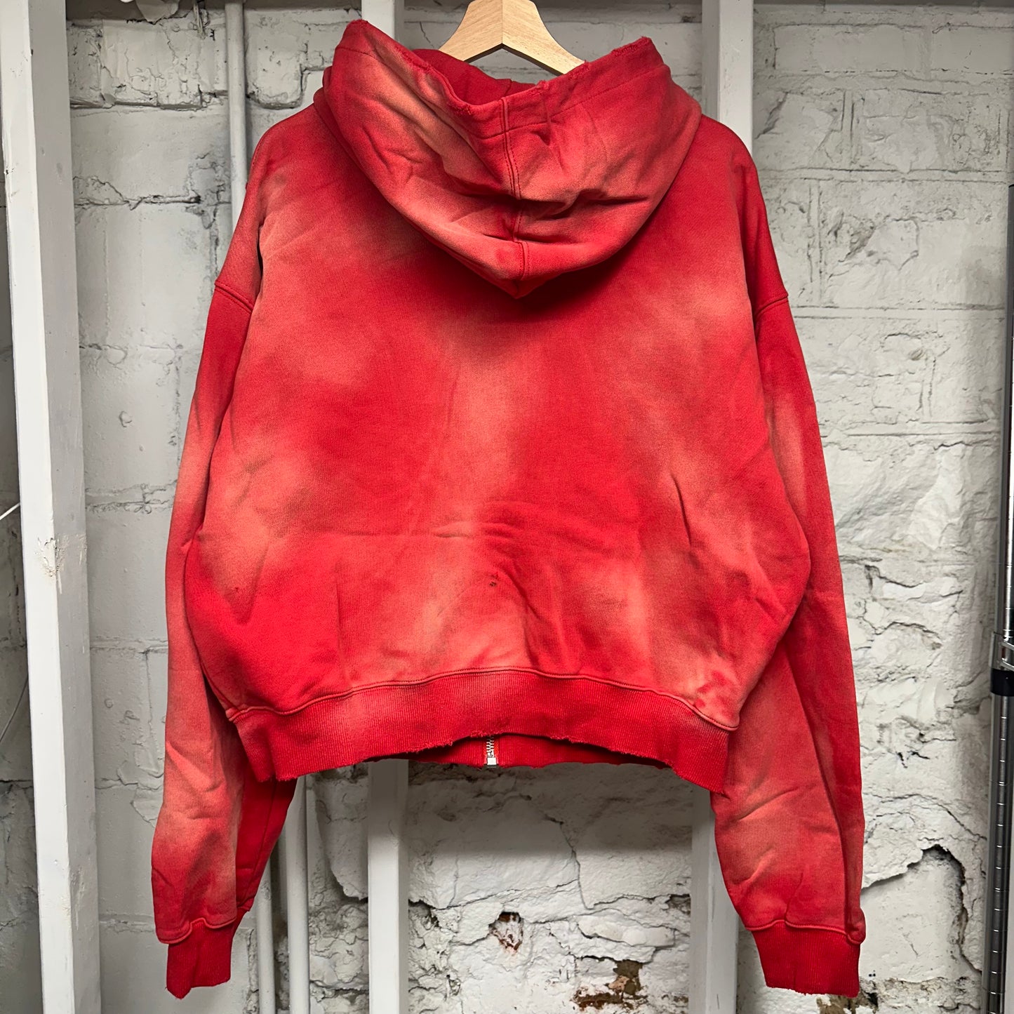 Vale Garden Red Zip Up Hoodie Sz S
