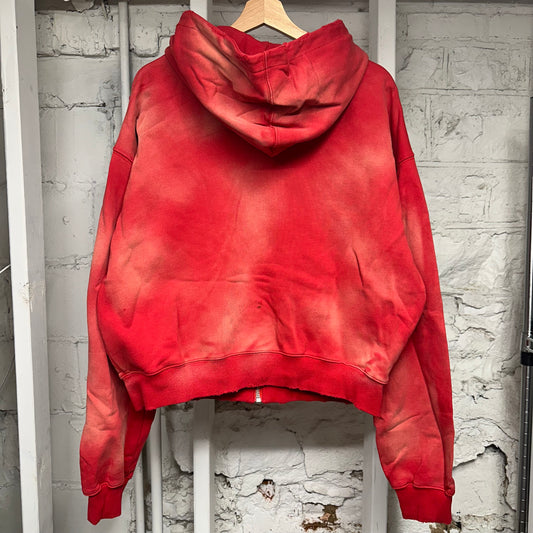 Vale Garden Red Zip Up Hoodie Sz S