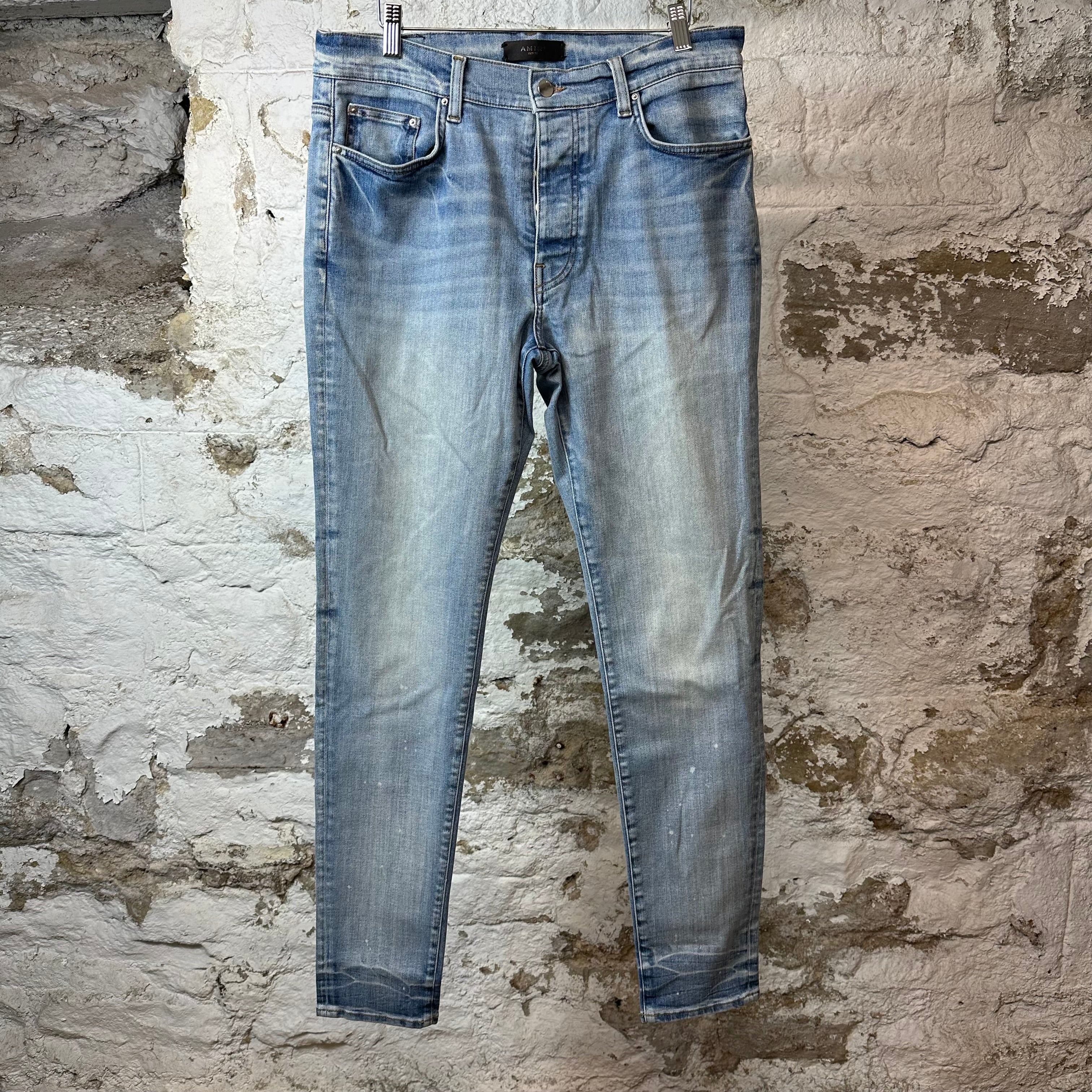Amiri Plain Blue Denim Jeans Sz 34