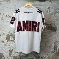 Amiri Black Red 22 Skater Logo T-shirt White Sz S