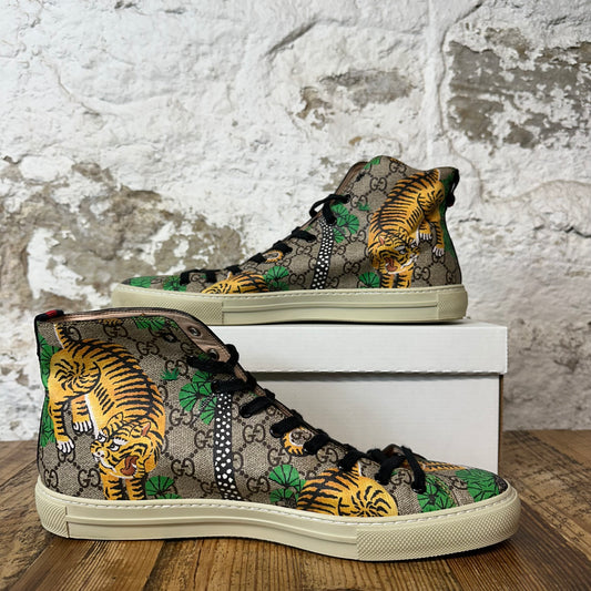 Gucci High Tiger Logo GG Monogram Sneaker Sz 12