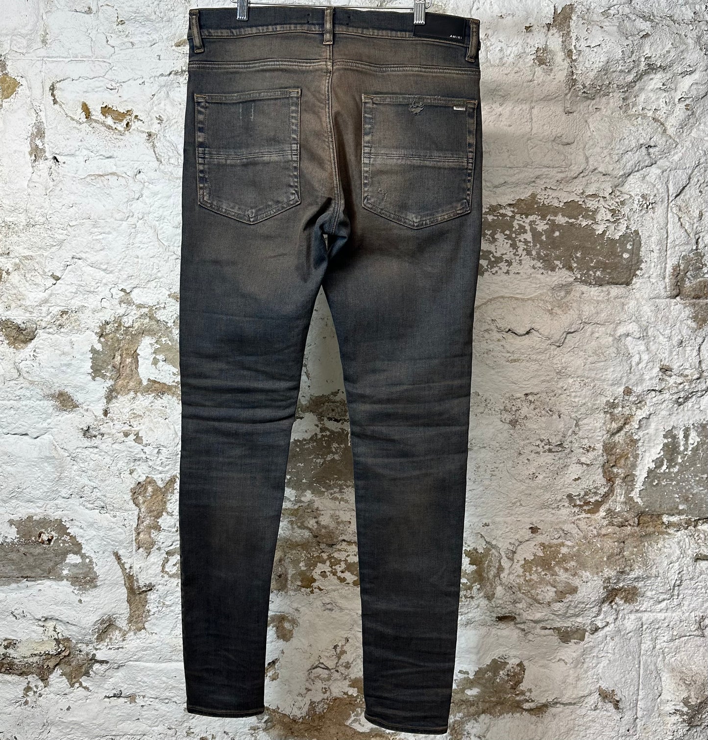Amiri MX1 Plaid Dirty Blue Denim Jeans Sz 34