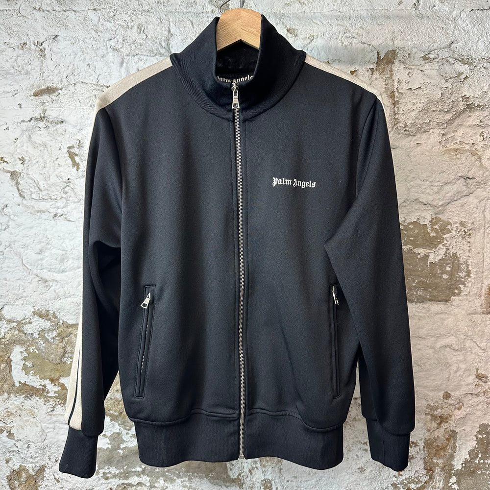 Palm Angels Black Beige Track Jacket Sz S
