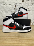 Air Jordan 1 Mid Black Chile Red White Sz 11.5 DS