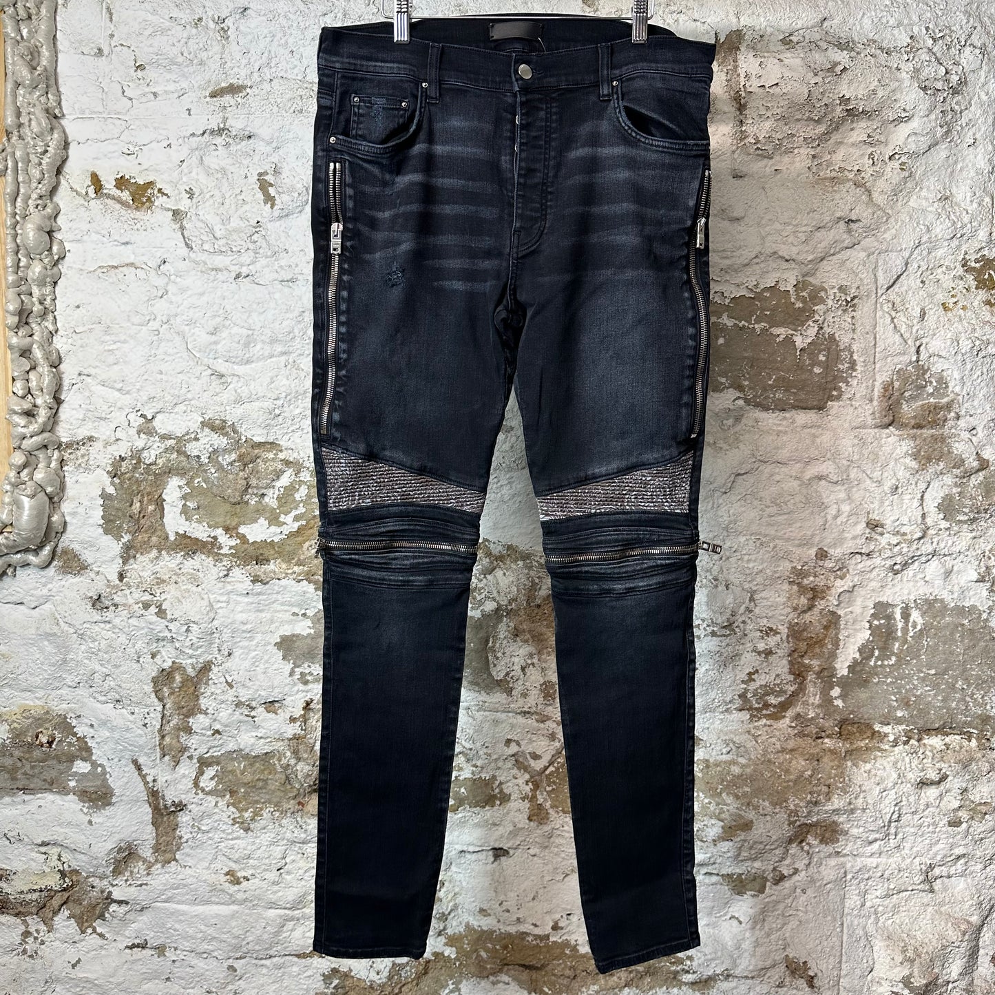 Amiri MX2 Brown Paisley Black Denim Jeans Sz 36