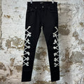 Amiri Silver Bones Black Denim Jeans Sz 32