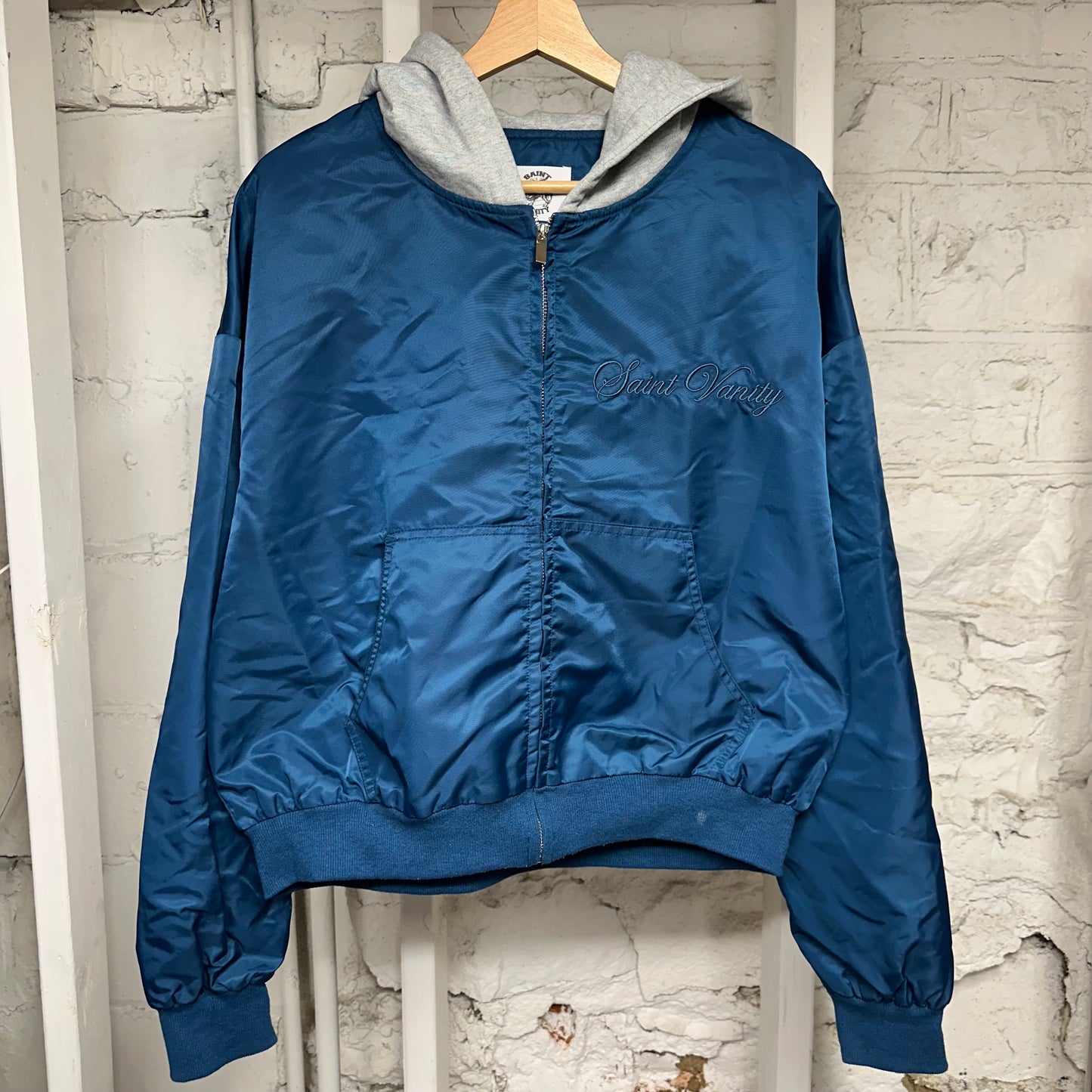 Saint Vanity Nylon Hooded Bomber Jacket Sz S