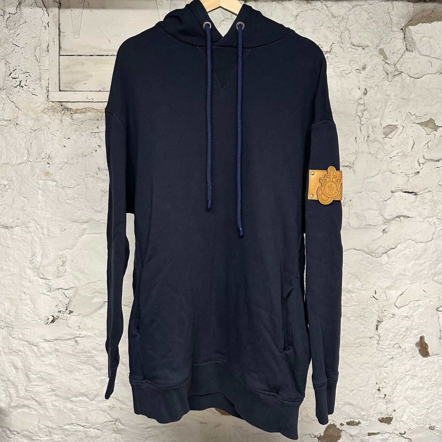 Moncler JW Anderson Anchor Logo Navy Hoodie Sz S (Fits XL)