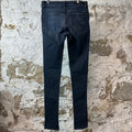 Amiri MX1 Red Suede Faded Black Denim Jeans Sz 29