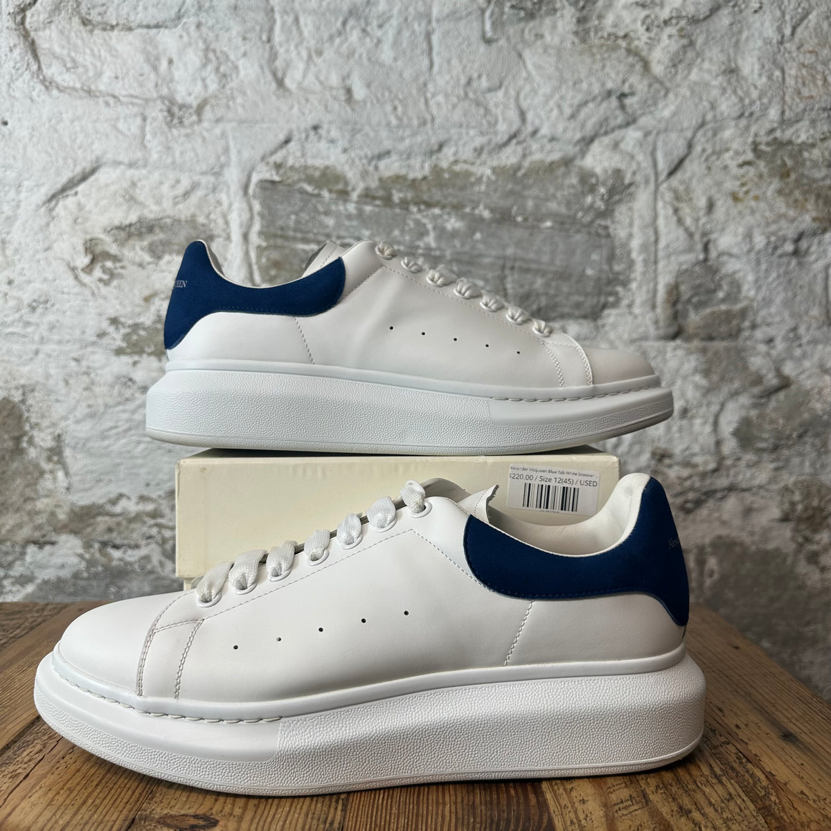 Alexander McQueen Blue Tab White Sneaker Sz 12 (45)