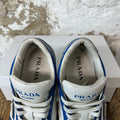 Prada Downtown Leather Blue White Sneaker Sz 9