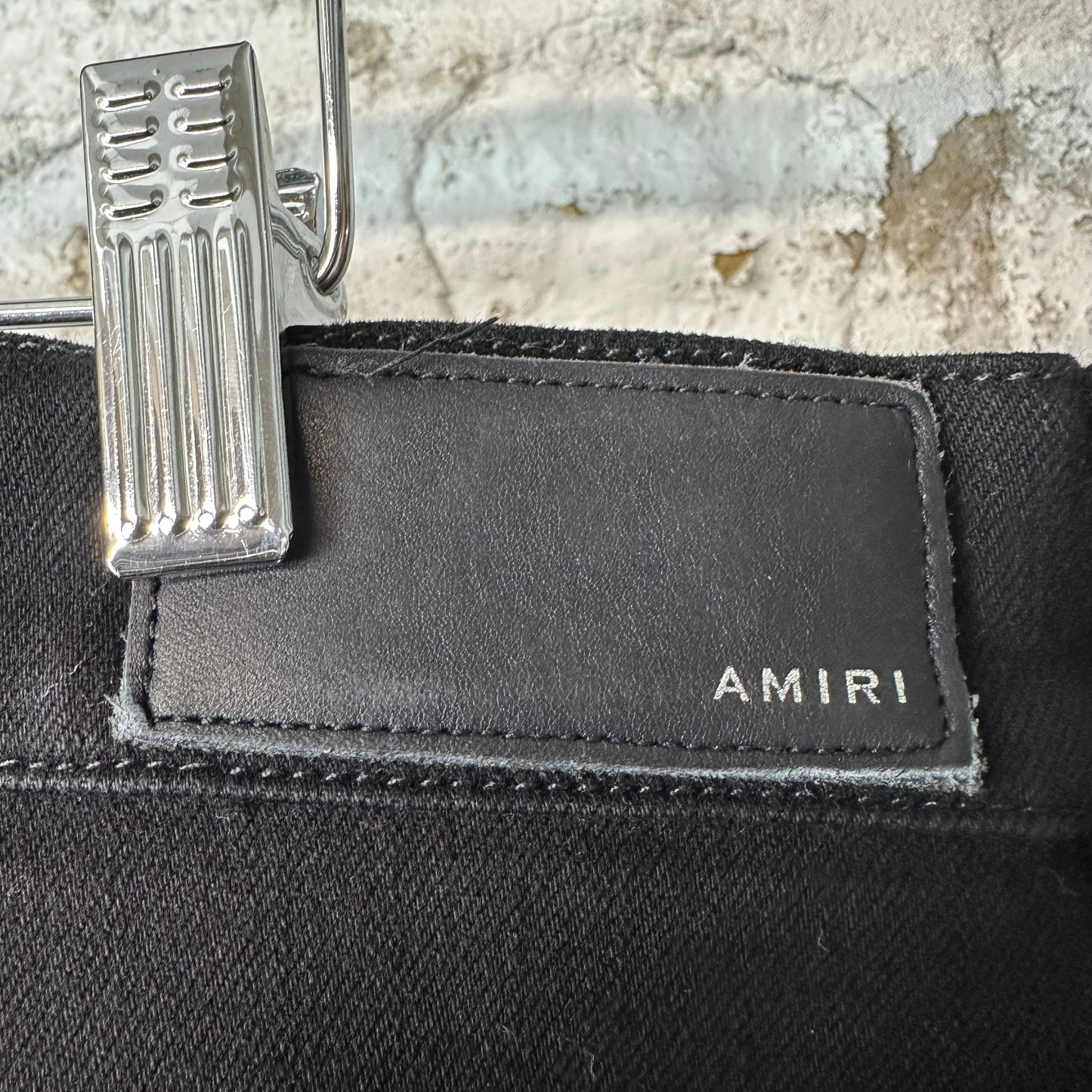Amiri MX1 Brown Suede Black Denim Jeans Sz 38