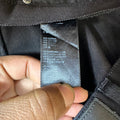 Amiri MX1 Black Leather Black Denim Jeans Sz 34