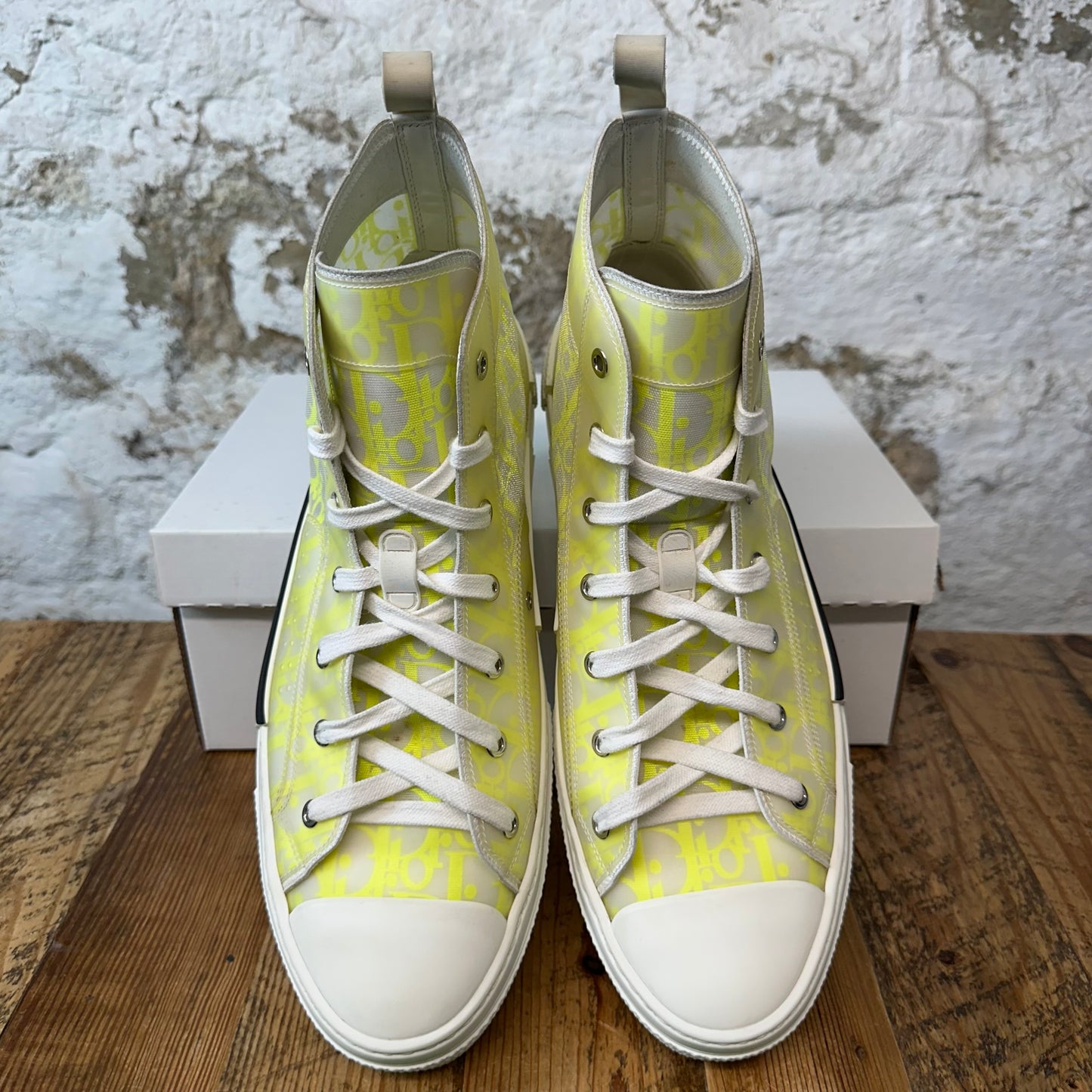 Dior B23 High Yellow Oblique White Sneaker Sz 13 (46) No Box