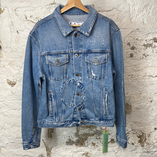 Off White Mirror Denim Jacket Blue Sz L